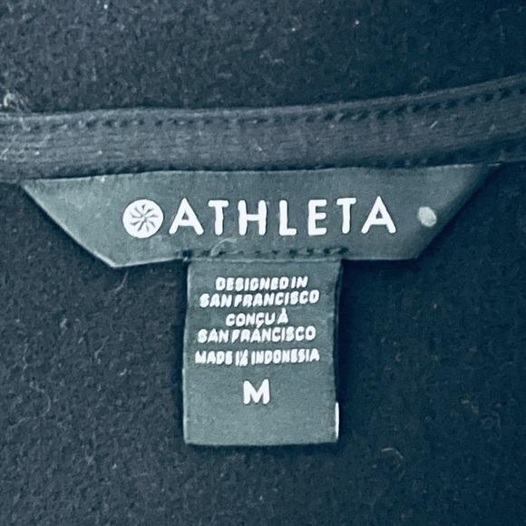 Athleta Cozy Sherpa Snap Sweatshirt Black Size Medium - Picture 8 of 12